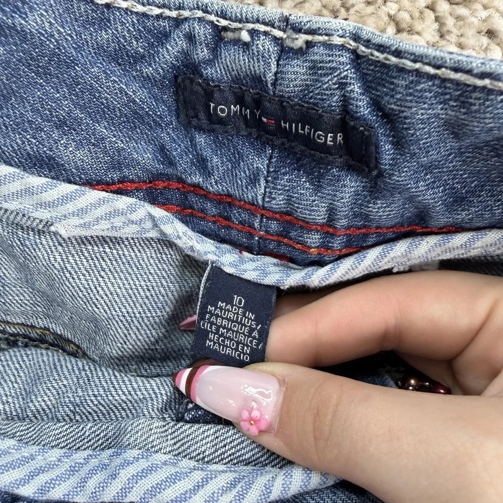 Tommy Hilfiger Denim Shorts Womens 10 36W Blue Bermuda 100% Cotton Casual Summer